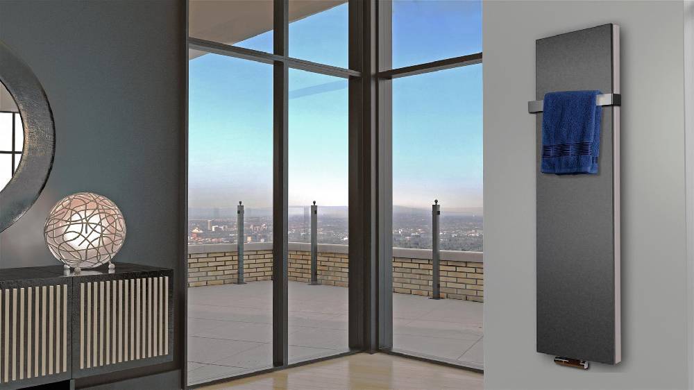 Szagato BADHEIZKÖRPER Design Mirror Steel 6 180x47cm 1964 Watt anthrazit - moonstone (+1 Halter 50mm) SZAGATO Designheizkörper Mittelanschluss Handtuchwärmer Neueste Stile