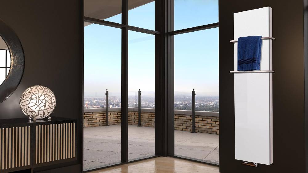 Szagato BADHEIZKÖRPER Design Mirror Steel 6 180x47cm 1964 Watt weiß +2 Halter 15mm SZAGATO Designheizkörper Handtuchheizkörper Mittelanschluss Handtuchwärmer Kostenloser Versand international