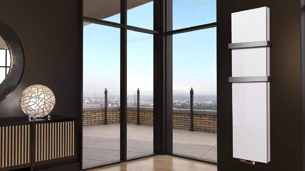 Szagato BADHEIZKÖRPER Design Mirror Steel 6 180x47cm 1964 Watt weiß +2 Halter 50mm SZAGATO Designheizkörper Handtuchheizkörper Mittelanschluss Handtuchwärmer Fabrikladen