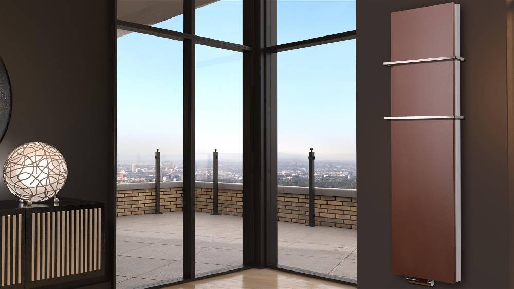 Szagato BADHEIZKÖRPER Design Mirror Steel 6 180x47cm 1964Watt braun +2 Halter 15mm SZAGATO Designheizkörper Handtuchheizkörper Mittelanschluss Handtuchwärmer Im Verkauf