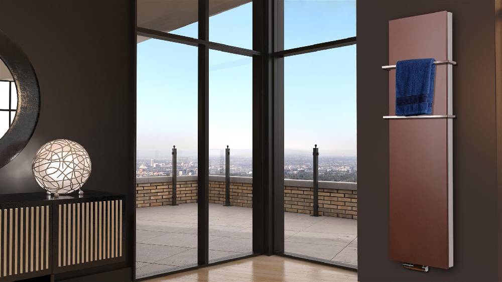 Szagato BADHEIZKÖRPER Design Mirror Steel 6 180x47cm 1964Watt braun +2 Halter 15mm SZAGATO Designheizkörper Handtuchheizkörper Mittelanschluss Handtuchwärmer Im Verkauf