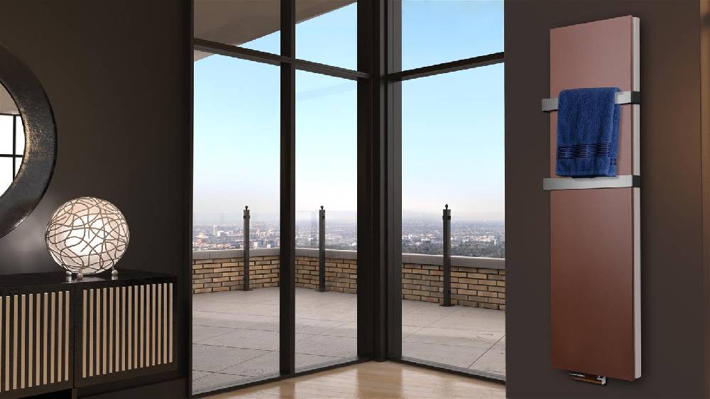 Szagato BADHEIZKÖRPER Design Mirror Steel 6 180x47cm 1964Watt braun +2 Halter 50mm SZAGATO Designheizkörper Handtuchheizkörper Mittelanschluss Handtuchwärmer zollfrei