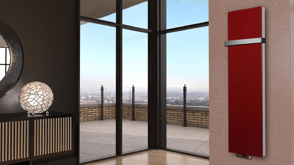 Szagato BADHEIZKÖRPER Design Mirror Steel 6 180x47cm 1964Watt rot (+1 Halter 50mm) SZAGATO Designheizkörper Handtuchheizkörper Mittelanschluss Handtuchwärmer