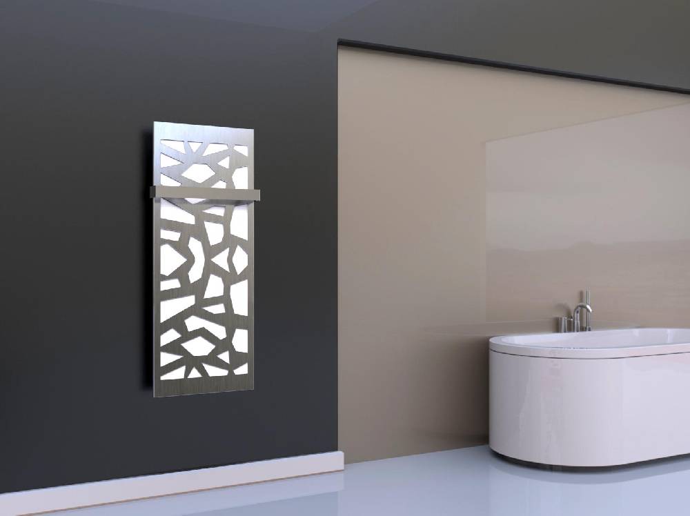 Szagato BADHEIZKÖRPER Design Mosaik 2 120x47cm 799 Watt Edelstahl (+1 Halter 50mm) SZAGATO Designheizkörper Handtuchheizkörper Mittelanschluss Handtuchwärmer