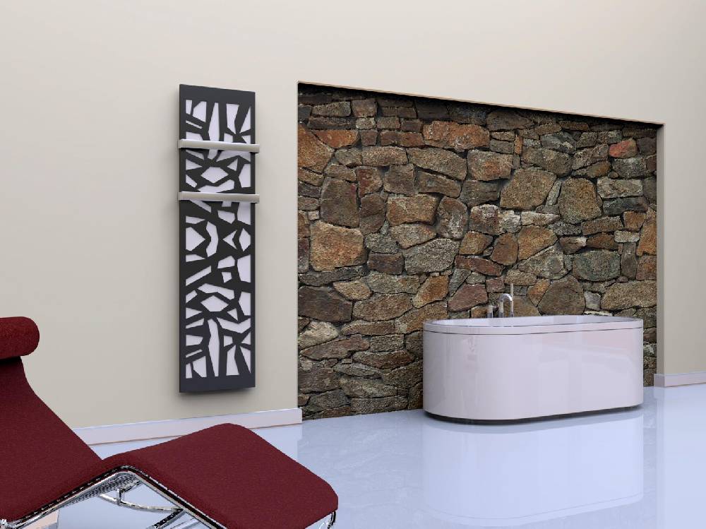 Szagato BADHEIZKÖRPER Design Mosaik 3 180x47cm 1118 Watt anthrazit - moonstone +2 Halter 50mm SZAGATO Designheizkörper Handtuchheizkörper mit Mittelanschluss