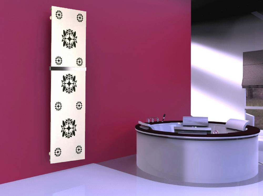 Szagato BADHEIZKÖRPER Design Ornaments 3 180x47cm 1118 Watt weiß (+1 Halter 50mm) SZAGATO Designheizkörper Handtuchheizkörper Mittelanschluss Handtuchwärmer