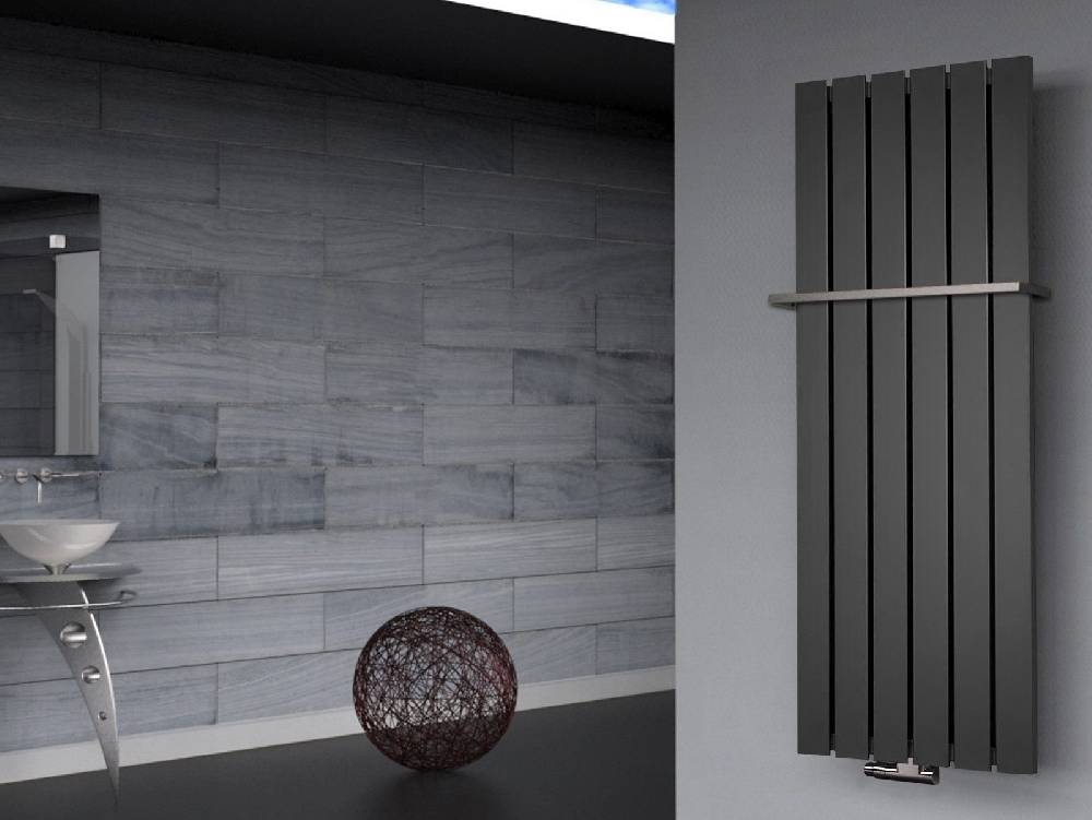 Szagato BADHEIZKÖRPER Design Peking 2 120x47cm 799 Watt anthrazit - moonstone (+1 Halter 15mm) SZAGATO Handtuchheizkörper mit Mittelanschluss Handtuchwärmer