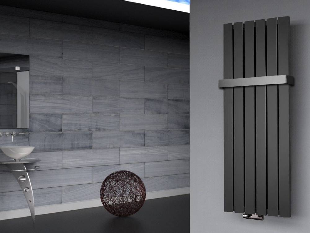 Szagato BADHEIZKÖRPER Design Peking 2 120x47cm 799 Watt anthrazit - moonstone (+1 Halter 50mm) SZAGATO Handtuchheizkörper mit Mittelanschluss Handtuchwärmer