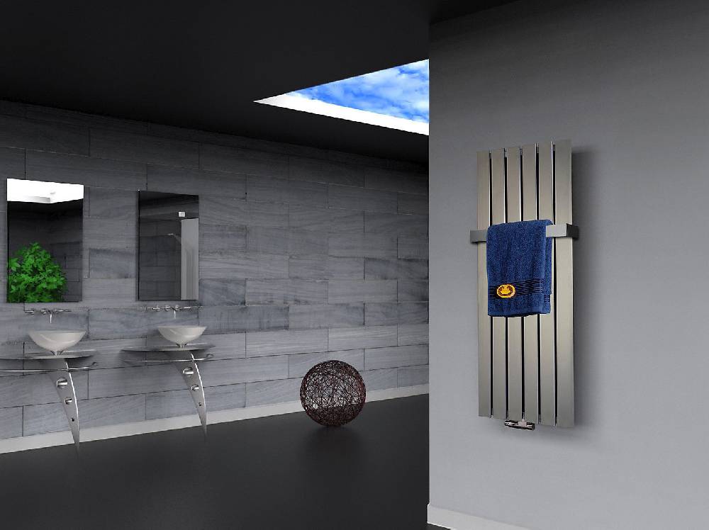 Szagato BADHEIZKÖRPER Design Peking 2 120x47cm 799 Watt Edelstahloptik + (+1 Halter 50mm) SZAGATO Handtuchheizkörper mit Mittelanschluss Handtuchwärmer Tägliche Deals