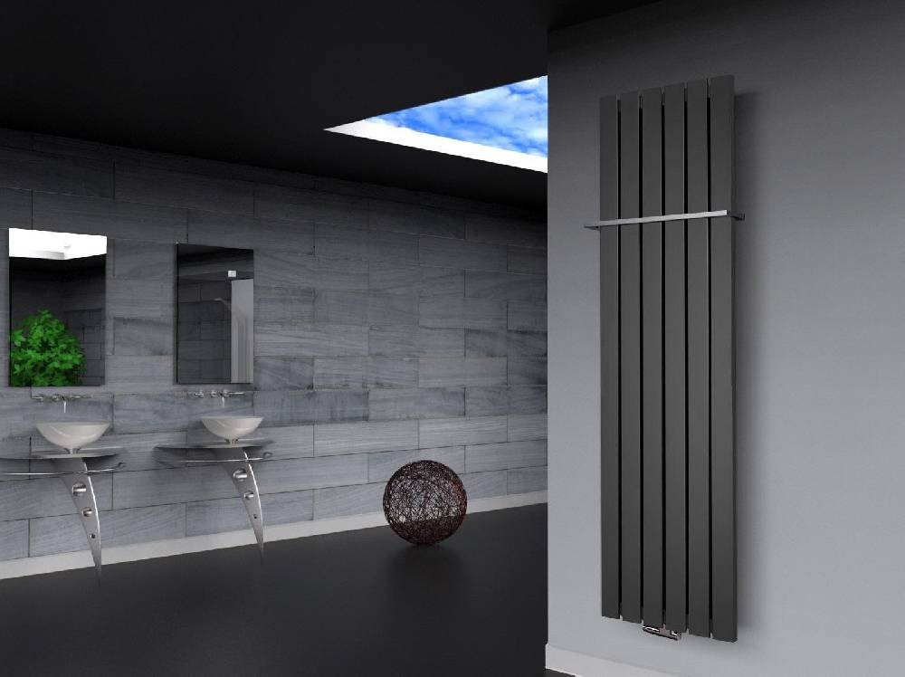 Szagato BADHEIZKÖRPER Design Peking 3 180x47cm anthrazit - moonstone (+1 Halter 15mm) SZAGATO Handtuchheizkörper mit Mittelanschluss Handtuchwärmer