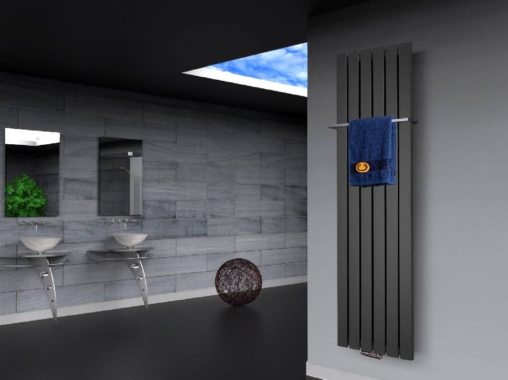 Szagato BADHEIZKÖRPER Design Peking 3 180x47cm anthrazit - moonstone (+1 Halter 15mm) SZAGATO Handtuchheizkörper mit Mittelanschluss Handtuchwärmer Letzte 2 Tage