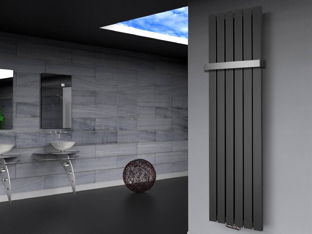 Szagato BADHEIZKÖRPER Design Peking 3 180x47cm anthrazit - moonstone (+1 Halter 50mm) SZAGATO Handtuchheizkörper mit Mittelanschluss Handtuchwärmer