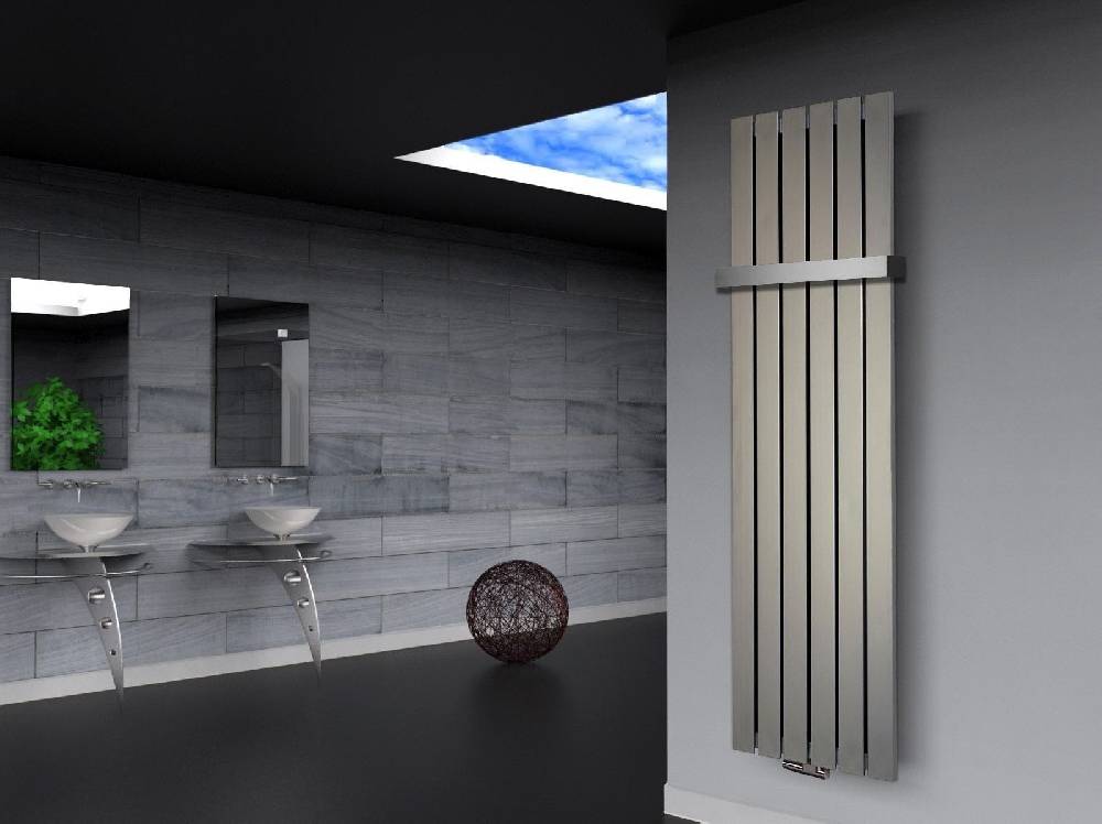 Szagato BADHEIZKÖRPER Design Peking 3 180x47cm Edelstahloptik (+1 Halter 50mm) SZAGATO Designheizkörper Handtuchheizkörper mit Mittelanschluss Handtuchwärmer