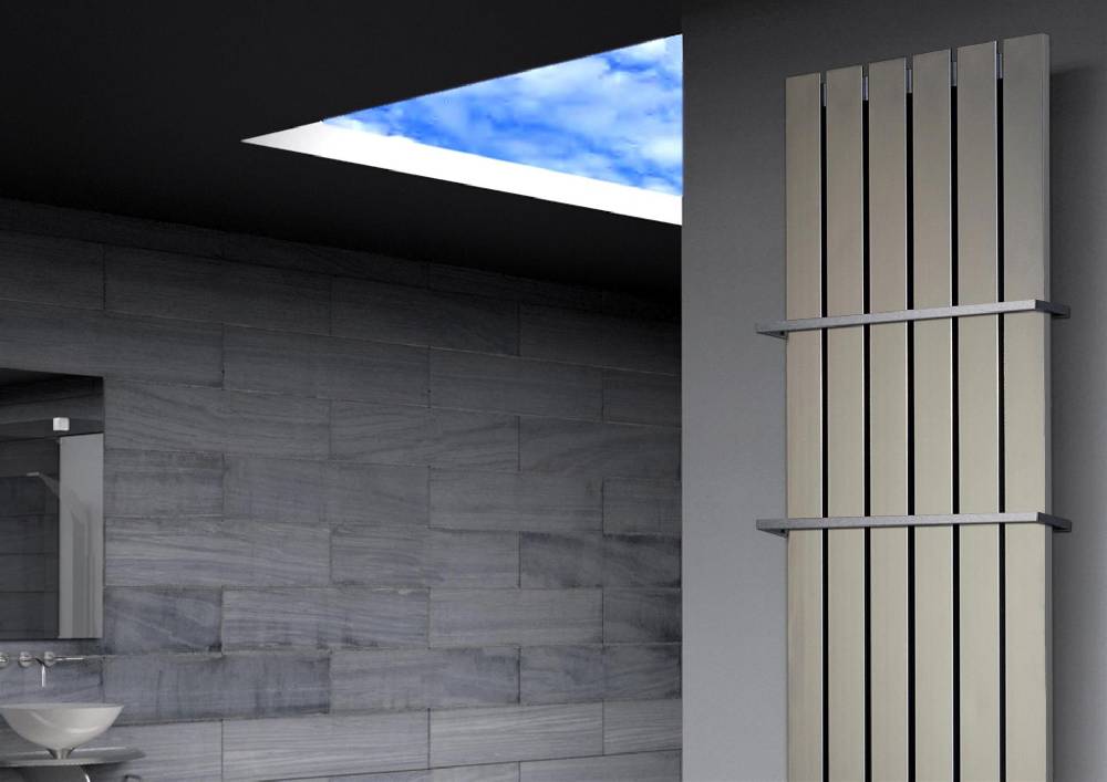 Szagato BADHEIZKÖRPER Design Peking 3 180x47cm Edelstahloptik (+2 Halter 15mm) SZAGATO Designheizkörper Handtuchheizkörper mit Mittelanschluss Handtuchwärmer Nur für heute