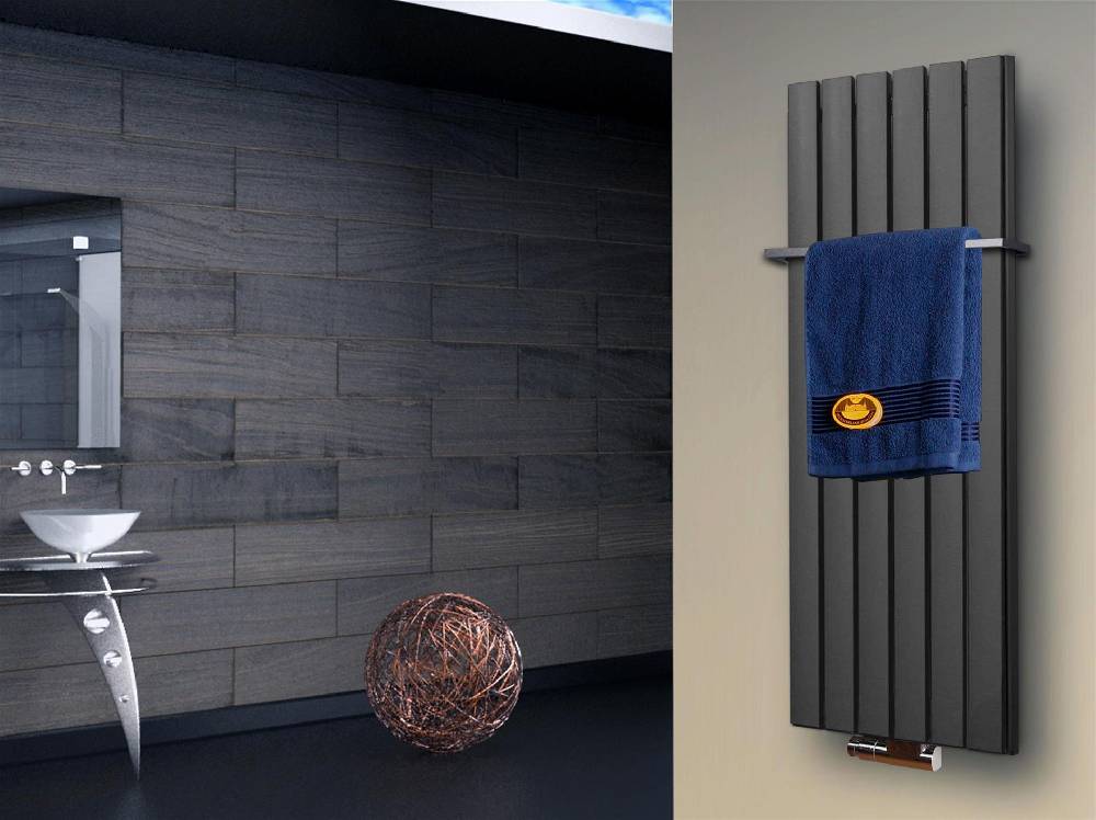 Szagato BADHEIZKÖRPER Design Peking 5 120x47cm 1458 Watt anthrazit - moonstone (+1 Halter 15mm) SZAGATO Handtuchheizkörper mit Mittelanschluss Handtuchwärmer