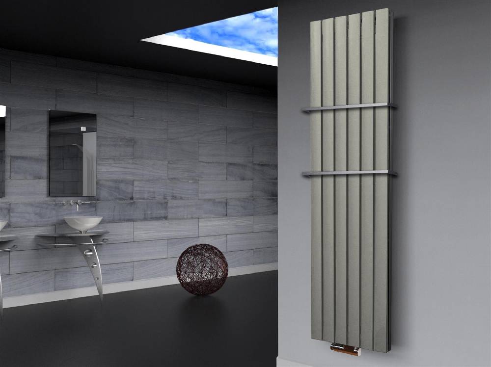 Szagato BADHEIZKÖRPER Design Peking 6 180x47cm 1964 Watt anthrazit - moonstone (+2 Halter 15mm) SZAGATO Handtuchheizkörper mit Mittelanschluss Handtuchwärmer