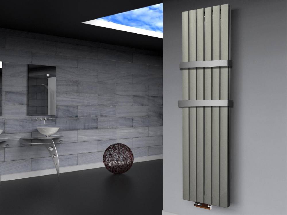 Szagato BADHEIZKÖRPER Design Peking 6 180x47cm 1964 Watt anthrazit - moonstone (+2 Halter 50mm) SZAGATO Handtuchheizkörper mit Mittelanschluss Handtuchwärmer