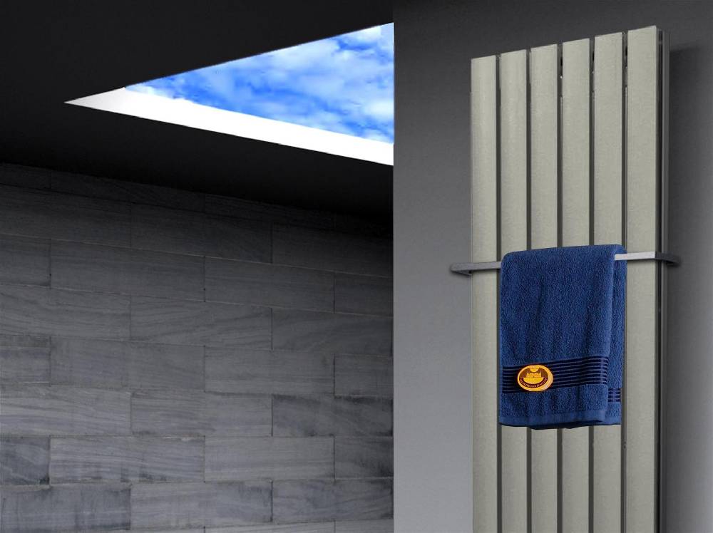 Szagato BADHEIZKÖRPER Design Peking 6 180x47cm 1964 Watt Edelstahloptik (+1 Halter 15mm) SZAGATO Handtuchheizkörper mit Mittelanschluss Handtuchwärmer Im Verkauf