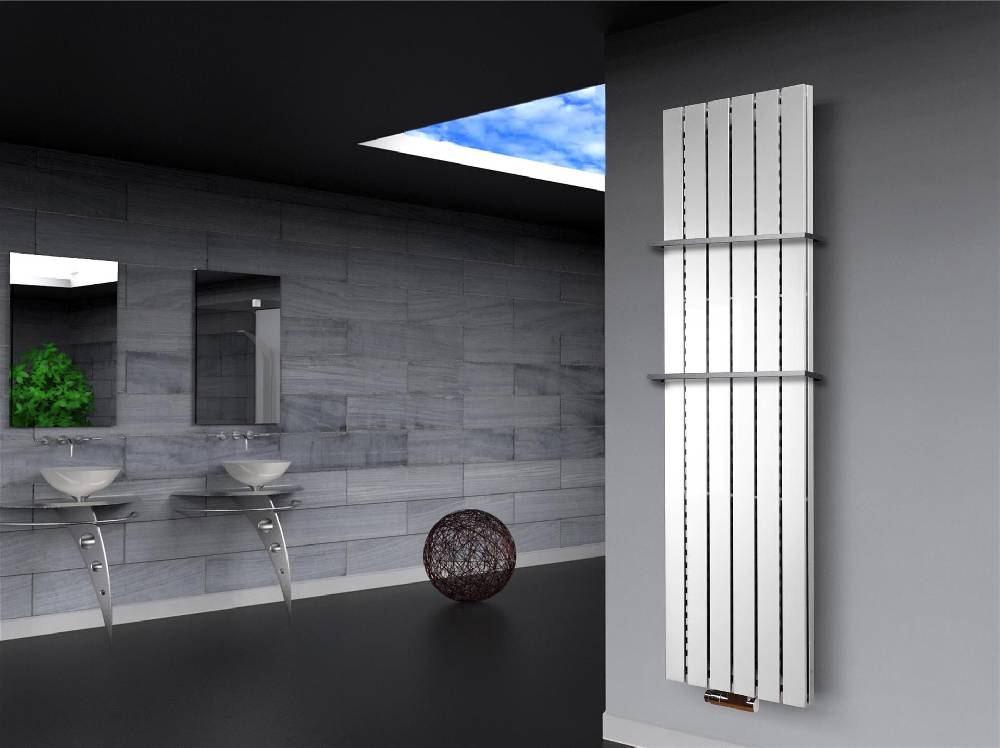 Szagato BADHEIZKÖRPER Design Peking 6 180x47cm 1964 Watt weiß (+2 Halter 15mm) SZAGATO Designheizkörper Handtuchheizkörper mit Mittelanschluss Handtuchwärmer