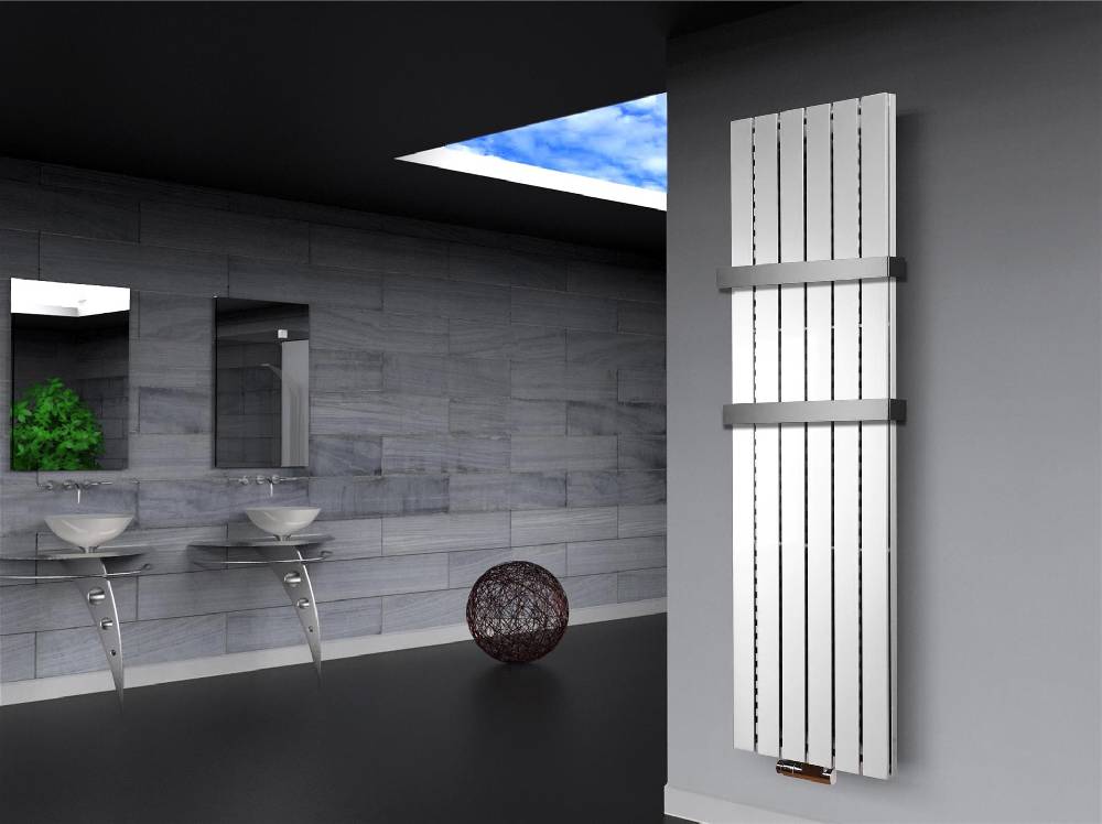 Szagato BADHEIZKÖRPER Design Peking 6 180x47cm 1964 Watt weiß (+2 Halter 50mm) SZAGATO Designheizkörper Handtuchheizkörper mit Mittelanschluss Handtuchwärmer