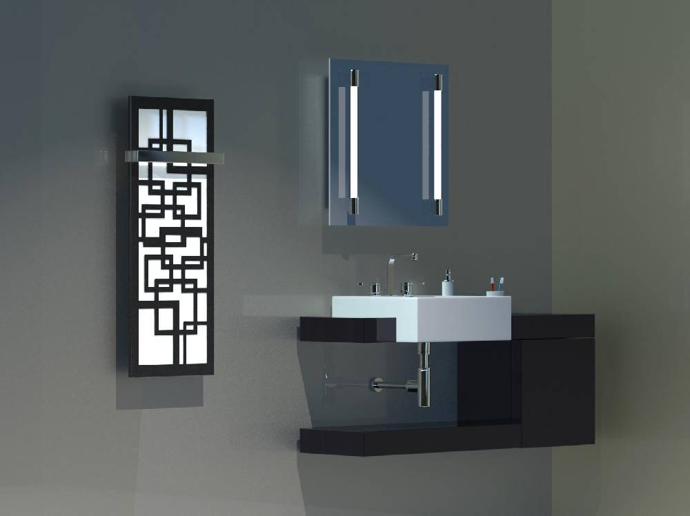 Szagato BADHEIZKÖRPER Design Quadrat 2 120x47cm 799 Watt anthrazit - moonstone (+1 Halter 50mm) SZAGATO Designheizkörper mit Mittelanschluss Handtuchwärmer