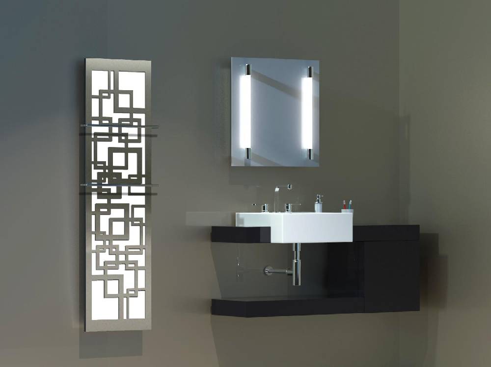 Szagato BADHEIZKÖRPER Design Quadrat 3 180x47cm 1118 Watt Edelstahl matt (+2 Halter 15mm) SZAGATO Designheizkörper Handtuchheizkörper mit Mittelanschluss