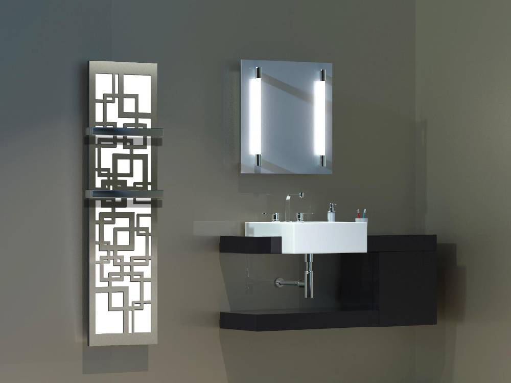 Szagato BADHEIZKÖRPER Design Quadrat 3 180x47cm 1118 Watt Edelstahl matt (+2 Halter 50mm) SZAGATO Designheizkörper Handtuchheizkörper mit Mittelanschluss