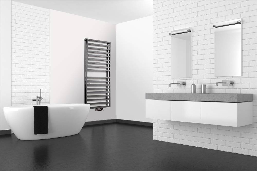 Szagato BADHEIZKÖRPER Design Square 2 147x60cm 810 Watt anthrazit moonstone SZAGATO Designheizkörper Handtuchheizkörper mit Mittelanschluss Handtuchwärmer Weihnachtsangebot