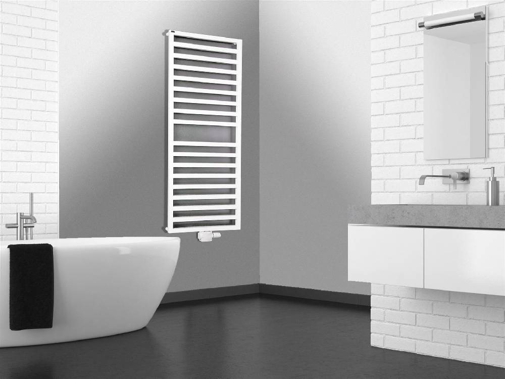 Szagato BADHEIZKÖRPER Design Square 2 147x60cm 810 Watt weiß SZAGATO Designheizkörper Handtuchheizkörper mit Mittelanschluss Handtuchwärmer