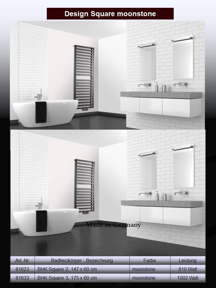 Szagato BADHEIZKÖRPER Design Square 3 179x60cm 1002 Watt anthrazit moonstone SZAGATO Designheizkörper Handtuchheizkörper mit Mittelanschluss Handtuchwärmer Muttertagsangebot