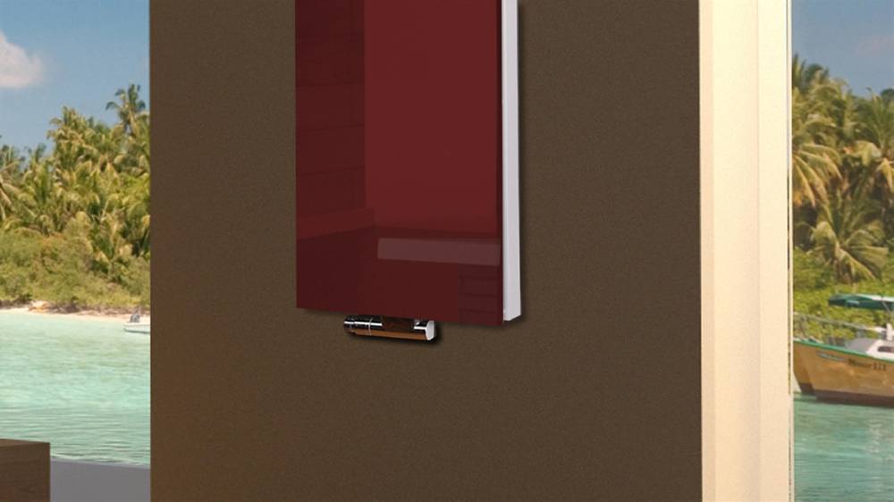 Szagato BADHEIZKÖRPER Glas Montevideo 5 Glasfront 120x47cm 1458 Watt rot +1 Halter 50mm SZAGATO Designheizkörper Handtuchheizkörper mit Mittelanschluss Große Rabatte