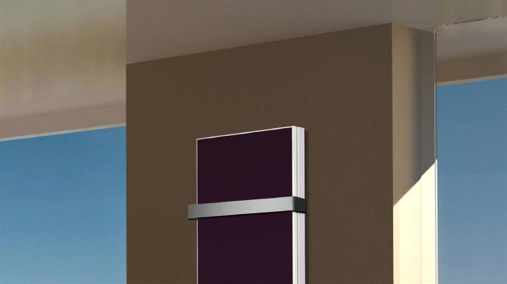 Szagato BADHEIZKÖRPER Glas Montevideo 5 Glasfront 120x47cm 1458Watt violett +1 Halter 50mm SZAGATO Designheizkörper Handtuchheizkörper mit Mittelanschluss Tägliche Deals