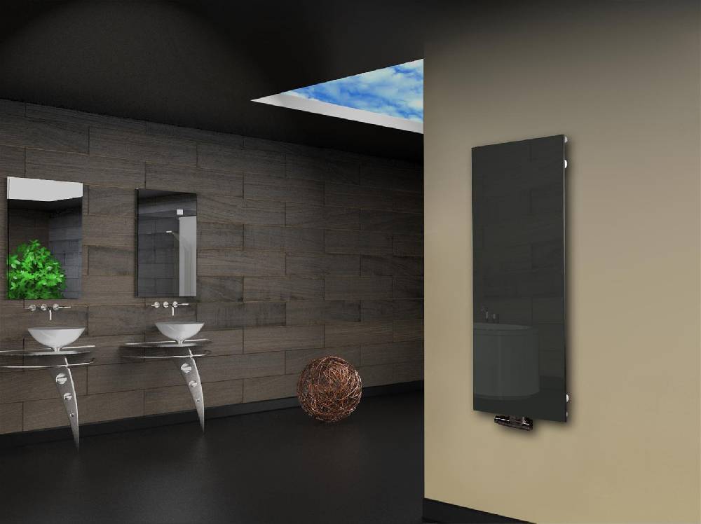 Szagato Badheizkörper mit Glas Design Montevideo 2 Glasfront 120x47cm 799 Watt anthrazit moonstone SZAGATO Handtuchwärmer Wohnraum-Heizkörper Mittelanschluss Bis zu 55% Rabatt