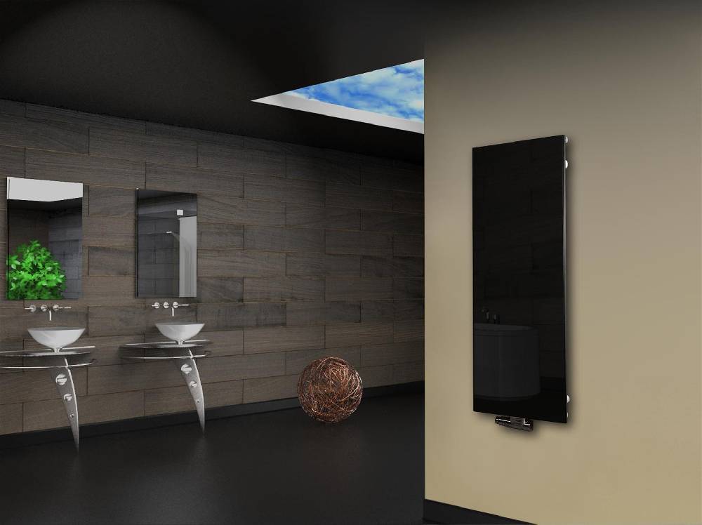 Szagato Badheizkörper mit Glas Design Montevideo 2 Glasfront 120x47cm 799 Watt schwarz SZAGATO Heizkörper Handtuchheizkörper Mittelanschluss Handtuchwärmer Nur noch ein Tag übrig