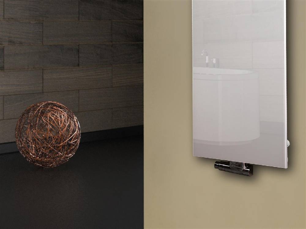 Szagato Badheizkörper mit Glas Design Montevideo 3 (Glasfront) 180x47cm 1118 Watt weiß +1 Halter 50mm SZAGATO Designheizkörper Mittelanschluss Handtuchwärmer Speichern exportieren