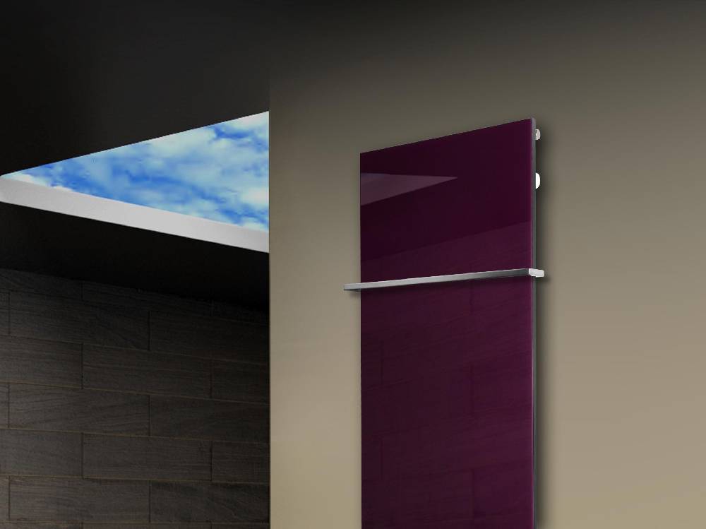 Szagato Badheizkörper mit Glas Design Montevideo 3 Glasfront 180x47cm 1118 Watt violett (+1 Halter 15mm) SZAGATO Handtuchheizkörper mit Mittelanschluss Meist gekauft