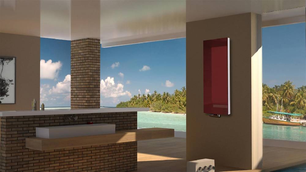 Szagato BADHEIZKÖRPER mit Glas Montevideo 5 Glasfront 120x47cm 1458 Watt rot SZAGATO Designheizkörper Handtuchheizkörper mit Mittelanschluss Handtuchwärmer Online Shopping