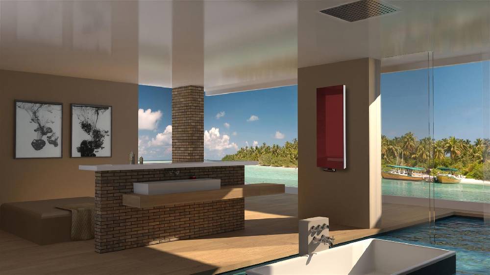 Szagato BADHEIZKÖRPER mit Glas Montevideo 5 Glasfront 120x47cm 1458 Watt rot SZAGATO Designheizkörper Handtuchheizkörper mit Mittelanschluss Handtuchwärmer Online Shopping