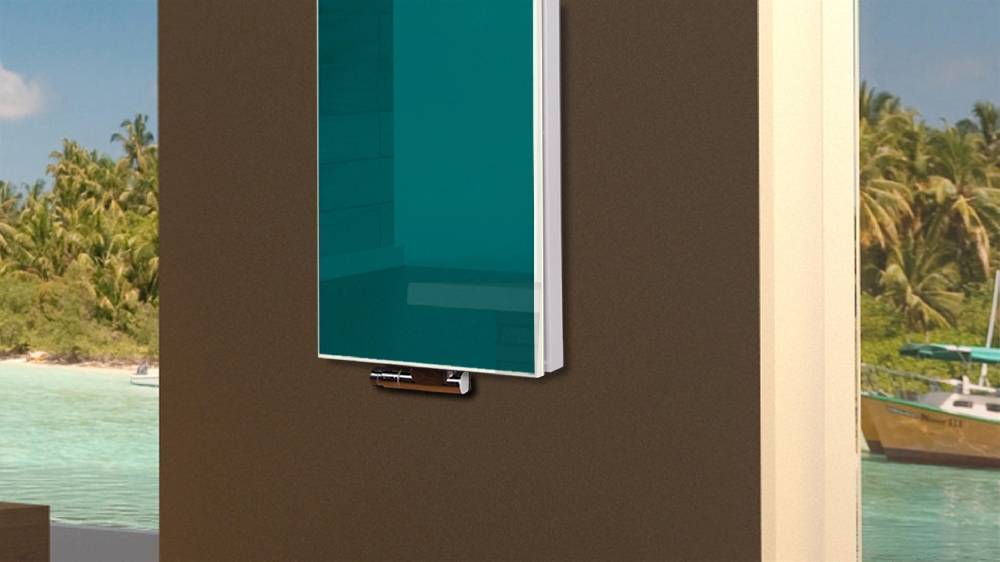 Szagato BADHEIZKÖRPER mit Glas Montevideo 5 Glasfront 120x47cm 1458Watt türkis SZAGATO Designheizkörper Handtuchheizkörper mit Mittelanschluss Handtuchwärmer Osterangebot