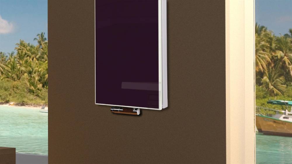 Szagato BADHEIZKÖRPER mit Glas Montevideo 5 Glasfront 120x47cm 1458Watt violett +1 Halter 15mm SZAGATO Designheizkörper Handtuchheizkörper Mittelanschluss Muttertagsangebot