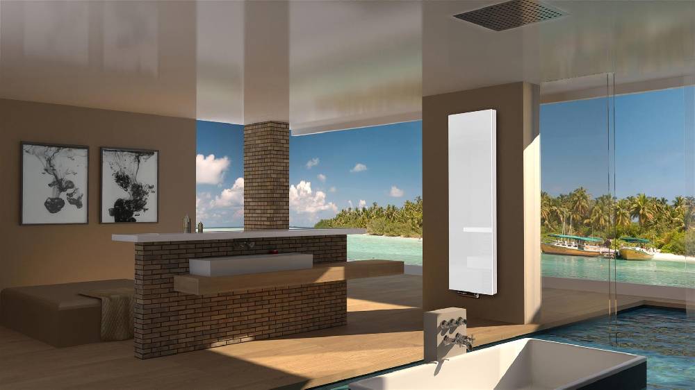 Szagato BADHEIZKÖRPER mit Glas Montevideo 6 Glasfront 180x47cm 1964 Watt weiß SZAGATO Designheizkörper Handtuchheizkörper mit Mittelanschluss Handtuchwärmer Große Rabatte