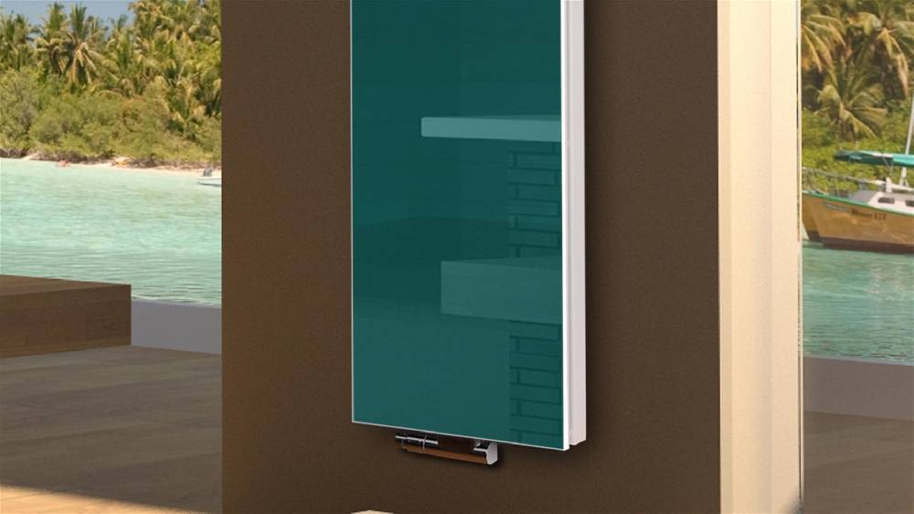 Szagato BADHEIZKÖRPER mit Glas Montevideo 6 Glasfront 180x47cm 1964Watt türkis SZAGATO Designheizkörper Handtuchheizkörper mit Mittelanschluss Handtuchwärmer Saisonale Angebote