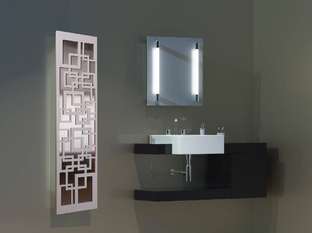 Szagato Badheizkörper mit LED Quadrat 3 180x47cm 1118 Watt Edelstahl MT weiß SZAGATO Designheizkörper Handtuchheizkörper mit Mittelanschluss Handtuchwärmer Riesige Ersparnisse