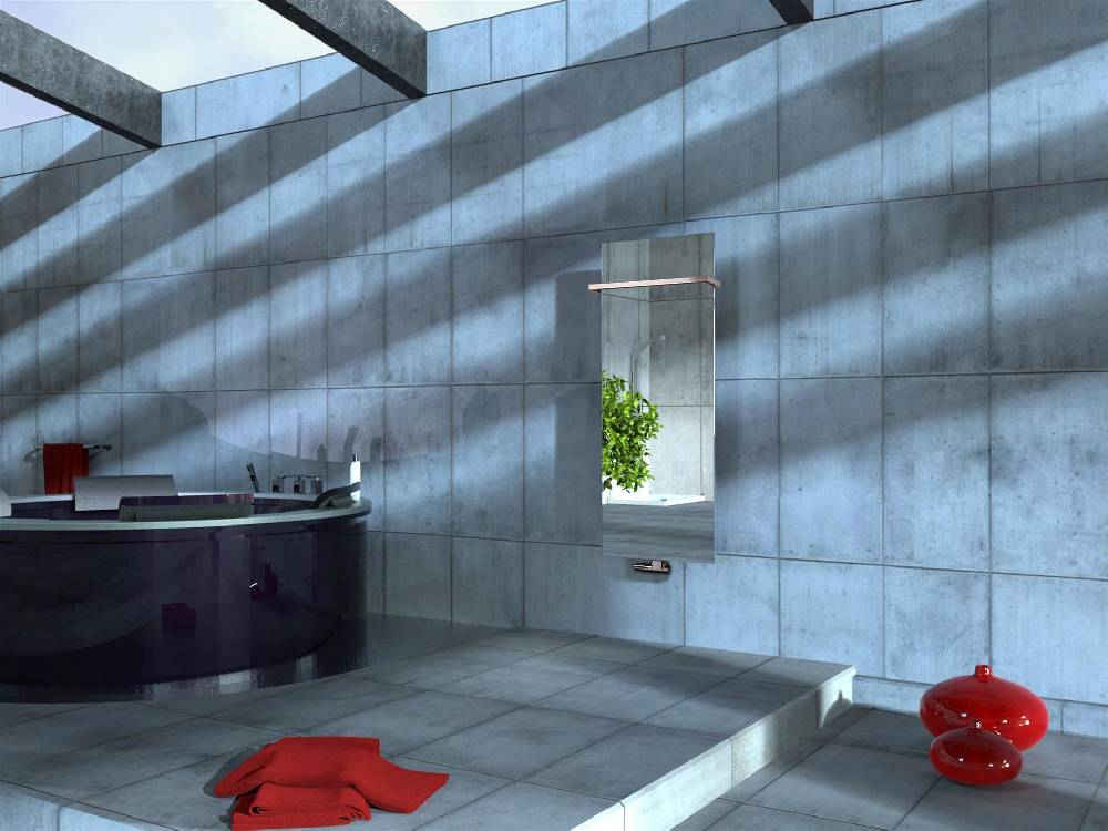 Szagato BADHEIZKÖRPER mit Spiegel Design Mirror 2 120x47cm 799 Watt Edelstahl +1 Halter 15mm SZAGATO Designheizkörper Handtuchheizkörper mit Mittelanschluss VIP-Rabatte