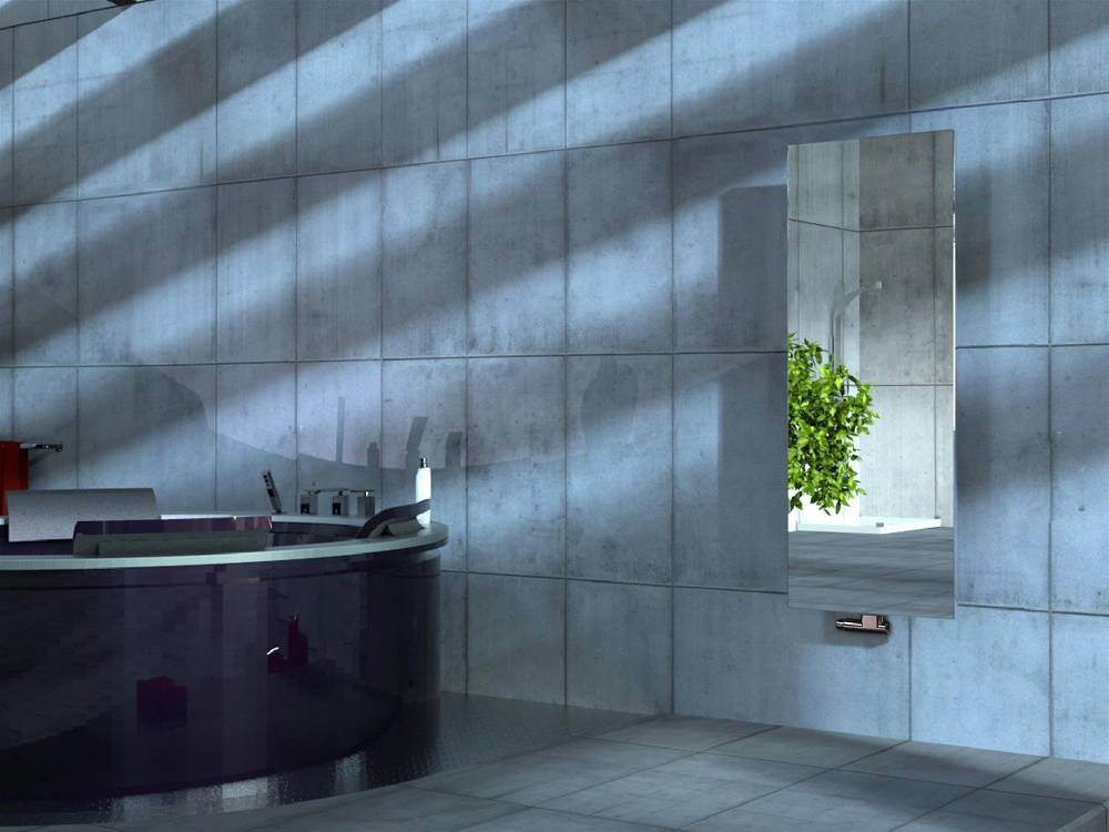 Szagato BADHEIZKÖRPER mit Spiegel Design Mirror 2 120x47cm 799 Watt Edelstahl 3D SZAGATO Designheizkörper Handtuchheizkörper Mittelanschluss Handtuchwärmer Kostenlose Rückgabe