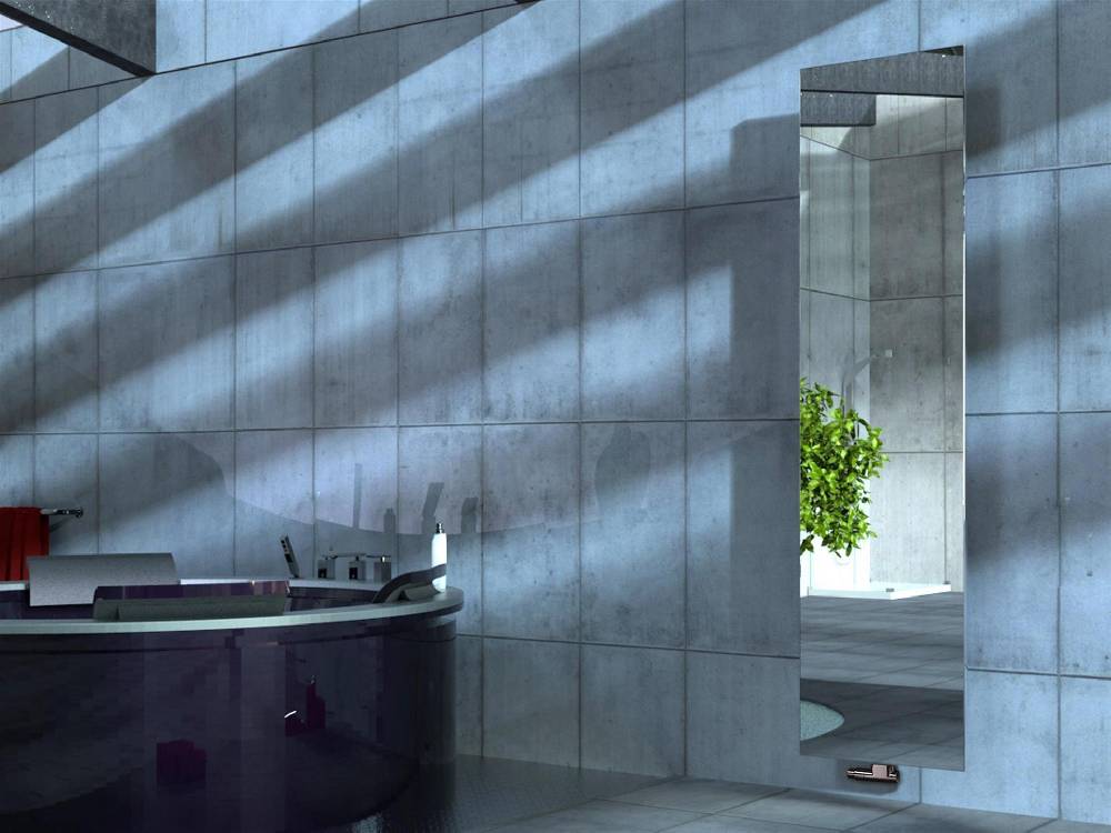 Szagato BADHEIZKÖRPER mit Spiegel Design Mirror 3 180x47cm 1118 Watt Edelstahl 3D SZAGATO Designheizkörper Handtuchheizkörper Mittelanschluss Handtuchwärmer Vierteljährliche Förderung