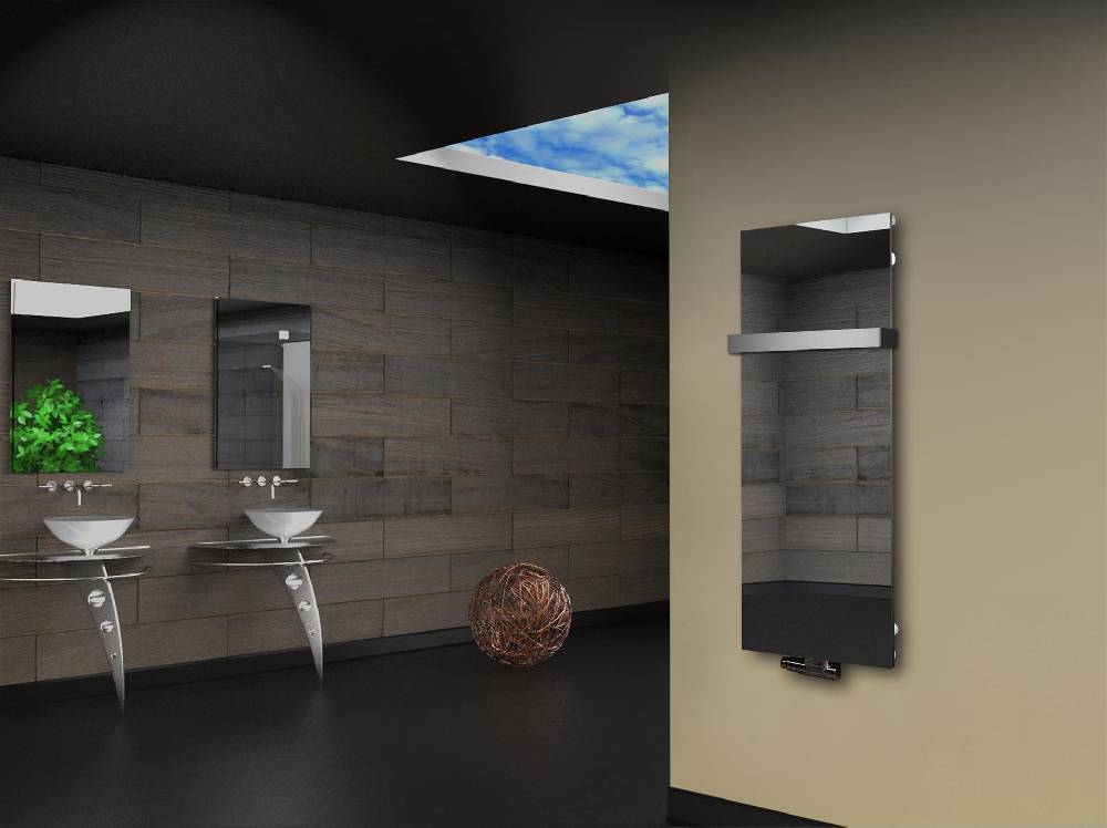 Szagato Badheizkörper mit Spiegel Design Montevideo 2 (Spiegelfront) 120x47cm 799 Watt Spiegel (+1 Halter 50mm) SZAGATO Designheizkörper mit Mittelanschluss Begrenzt auf 3 Tage