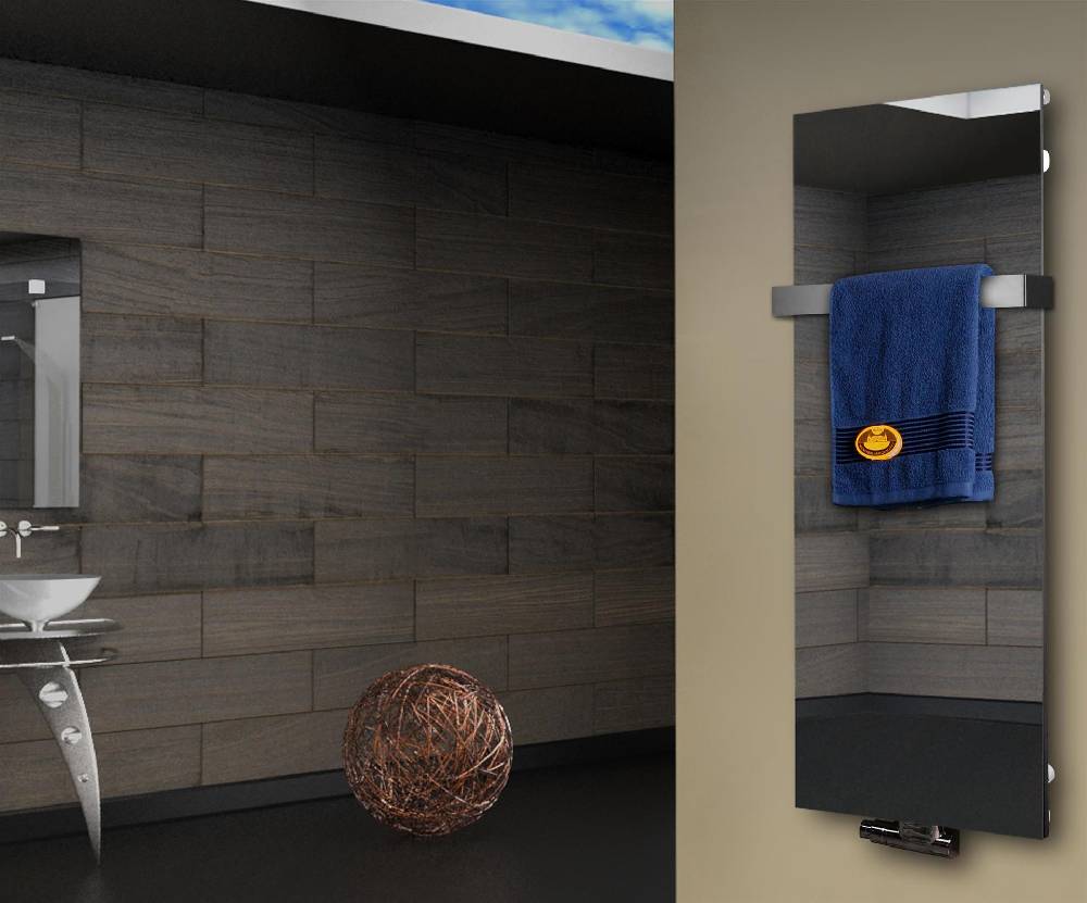 Szagato Badheizkörper mit Spiegel Design Montevideo 2 (Spiegelfront) 120x47cm 799 Watt Spiegel (+1 Halter 50mm) SZAGATO Designheizkörper mit Mittelanschluss Begrenzt auf 3 Tage