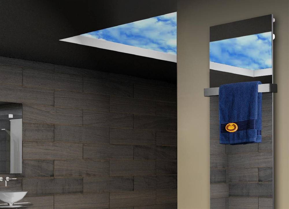 Szagato Badheizkörper mit Spiegel Design Montevideo 3 (Spiegelfront) 180x47cm 1118 Watt (+1 Halter 50mm) SZAGATO Designheizkörper mit Mittelanschluss Im Verkauf