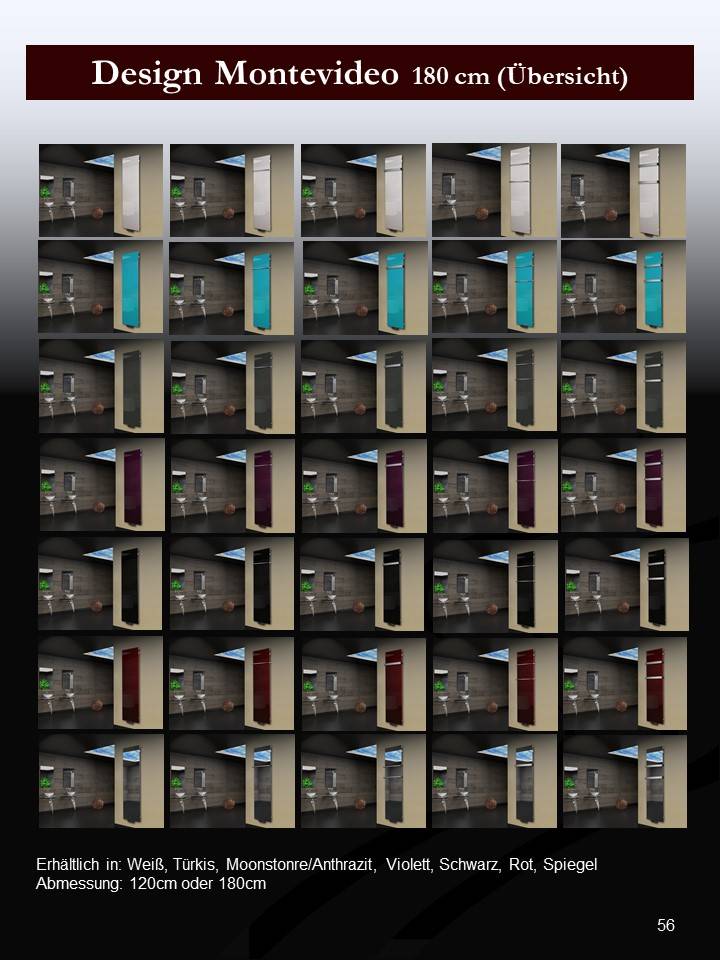 Szagato Badheizkörper mit Spiegel Design Montevideo 3 Spiegelfront 180x47cm 1118 Watt Spiegel SZAGATO Handtuchheizkörper mit Mittelanschluss Handtuchwärmer Rabatte dieses Monats